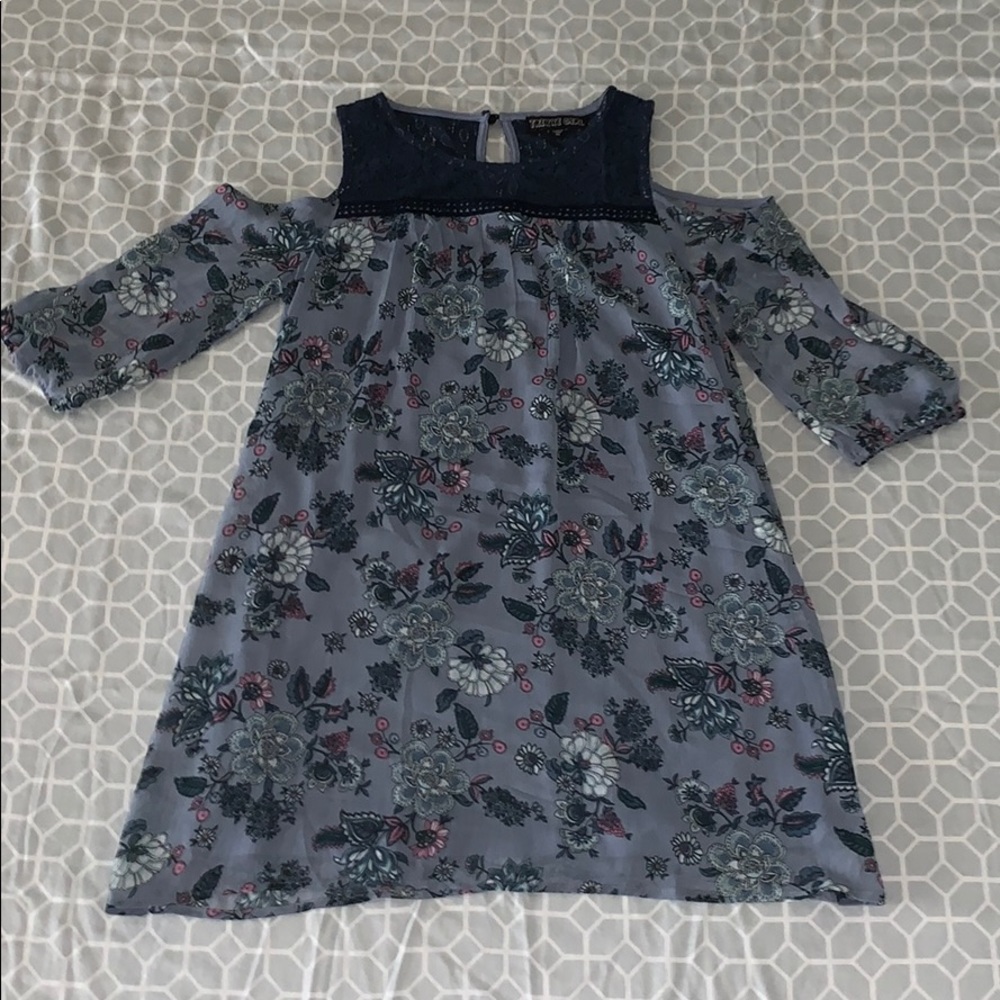 Kids XL shoulder less dress,quarter sleeve